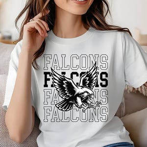 Eagles Team SVG PNG PDF Ai | Fierce Eagles Head Logo Cut File | Black White Sports Team Clipart | School Mascot Spirit Wear Shirt Design