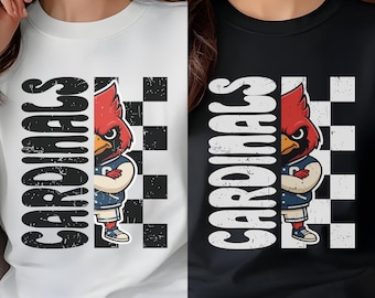 Logotipo de la mascota de los Cardenales en apuros: Diseño con espíritu escolar (PNG, SVG, Ai, PDF)