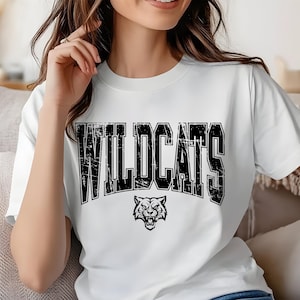 Wildcats Mascot SVG PNG Ai PDF | Distressed Wildcat Sports Team Spirit Logo Clipart