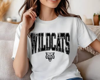 Wildcats Mascot SVG PNG Ai PDF | Distressed Wildcat Sports Team Spirit Logo Clipart
