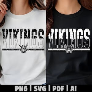 Vikings maskot SVG PNG AI Pdf digital nedladdning, Viking laggrafik, Varsity School Spirit Design, sporttröja klippfil