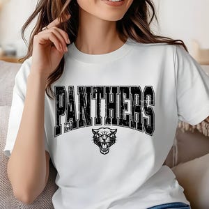 Panthers Team SVG PNG Ai PDF | Distressed Panther Mascot Logo | School Spirit Design Clipart
