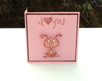 Valentine's Day Cards, Children's Cards, Puppy Cards, I Woof You, Animal Valentine Cards Classroom Set of 20, Dog Mini Cards