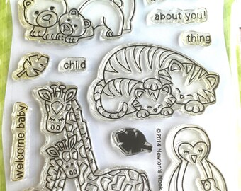 Newton's Nook Wild Child Clear Stamp Set: Giraffe, Tiger, Penguin