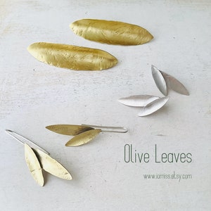 Stud silver earrings for women, Botanical jewelry, comfortable earrings, gift for her, Silver Leaf Stud, Designer earrings image 4