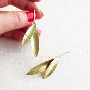 Stud silver earrings for women, Botanical jewelry, comfortable earrings, gift for her, Silver Leaf Stud, Designer earrings image 7