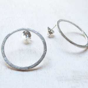 925 sterling Silver Circle stud earrings, Timeless Everyday Hoop stud earrings, Earrings set