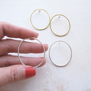 Boucles d'oreilles géométriques minimalistes, bijoux en argent 925, boucles d'oreilles de tous les jours
