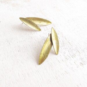 Stud silver earrings for women, Botanical jewelry, comfortable earrings, gift for her, Silver Leaf Stud, Designer earrings image 6