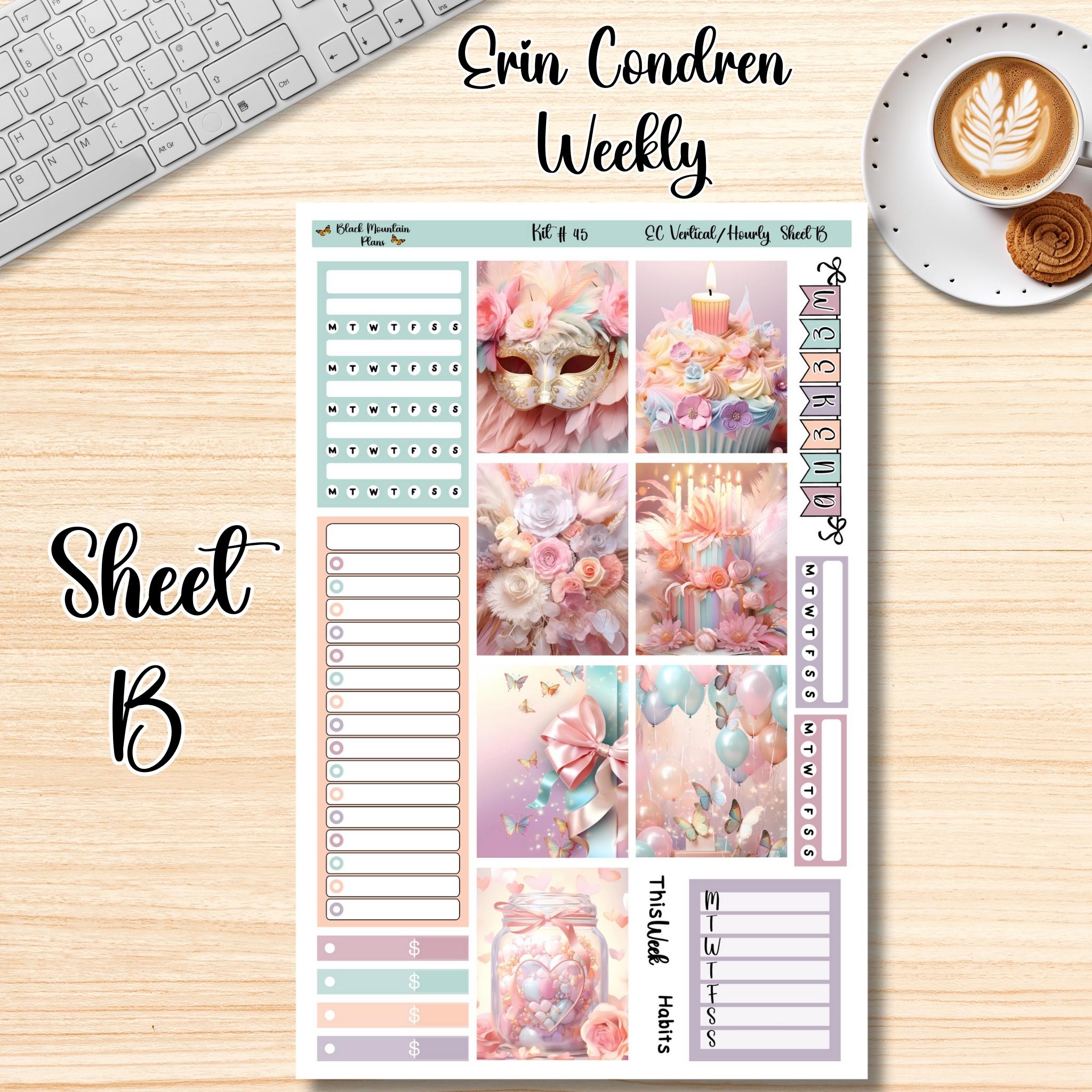 KIT 45 7x9 Erin Condren Weekly Printable Planner Sticker Kit - Etsy