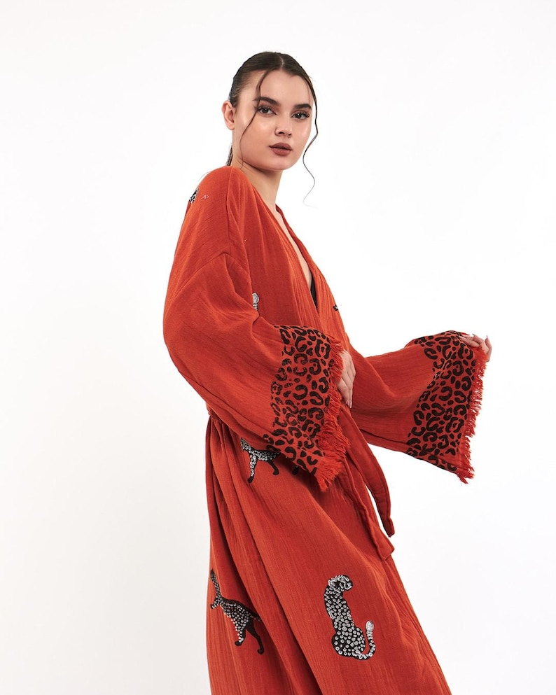 Decorated Robe Leopard Print Robe | Animal Print Clothing | Beach Coverup | Unique ...