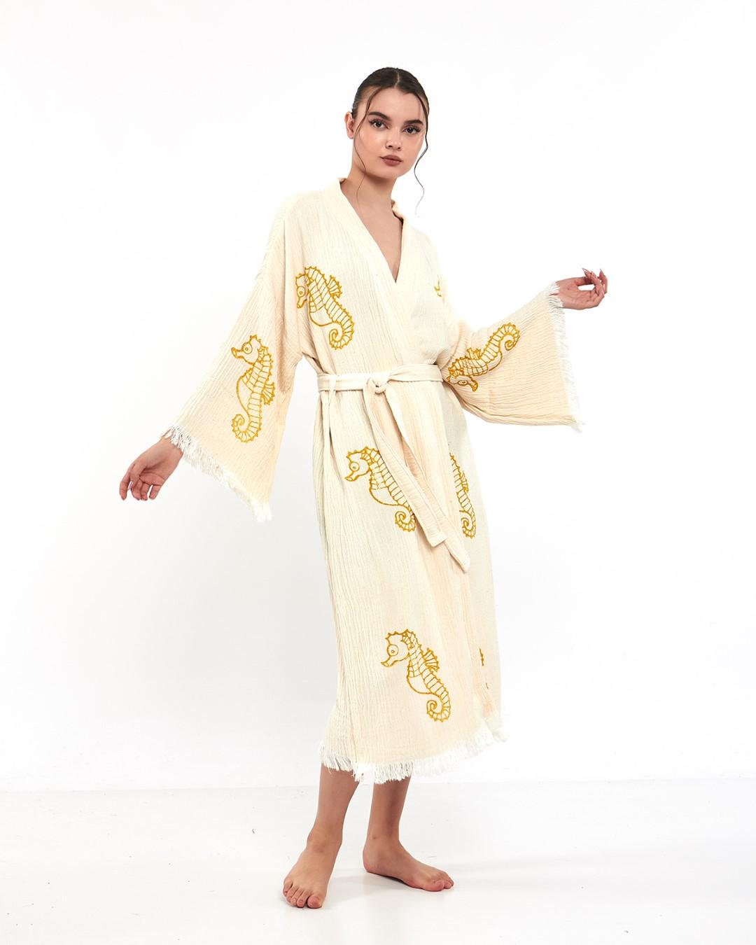 Sea Horse Print Robe | Aqua Clothing | Sea Theme Coverup | Sea Horse ...