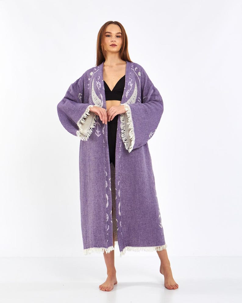 Moon Eye Print Purple Robe | Women's Bathrobe | Dressing Gown ...