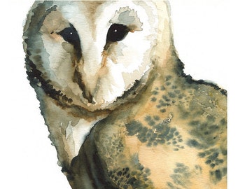 Barn Owl art- "Mice on My Mind" -print after original watercolor