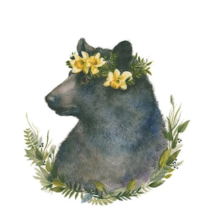May Bear-  watercolor print - Bear Art