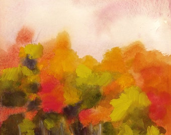 landscape painting, abstract landscape painting, watercolor landscape, landscape print -Autumn Day No. 5 - limited Edition Archival Print