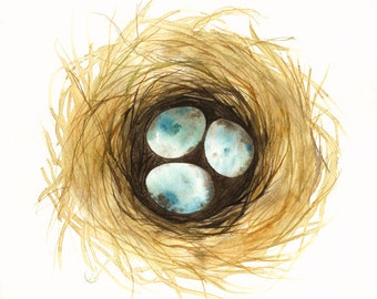 Nest aquarel - PRINT