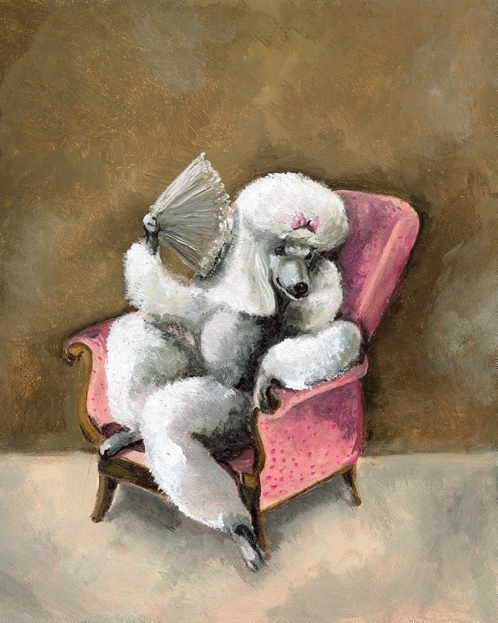 Queen Isabelle- Spoiled Poodle Art , dog art
