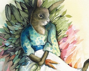 Garden Bunny- Archival Print