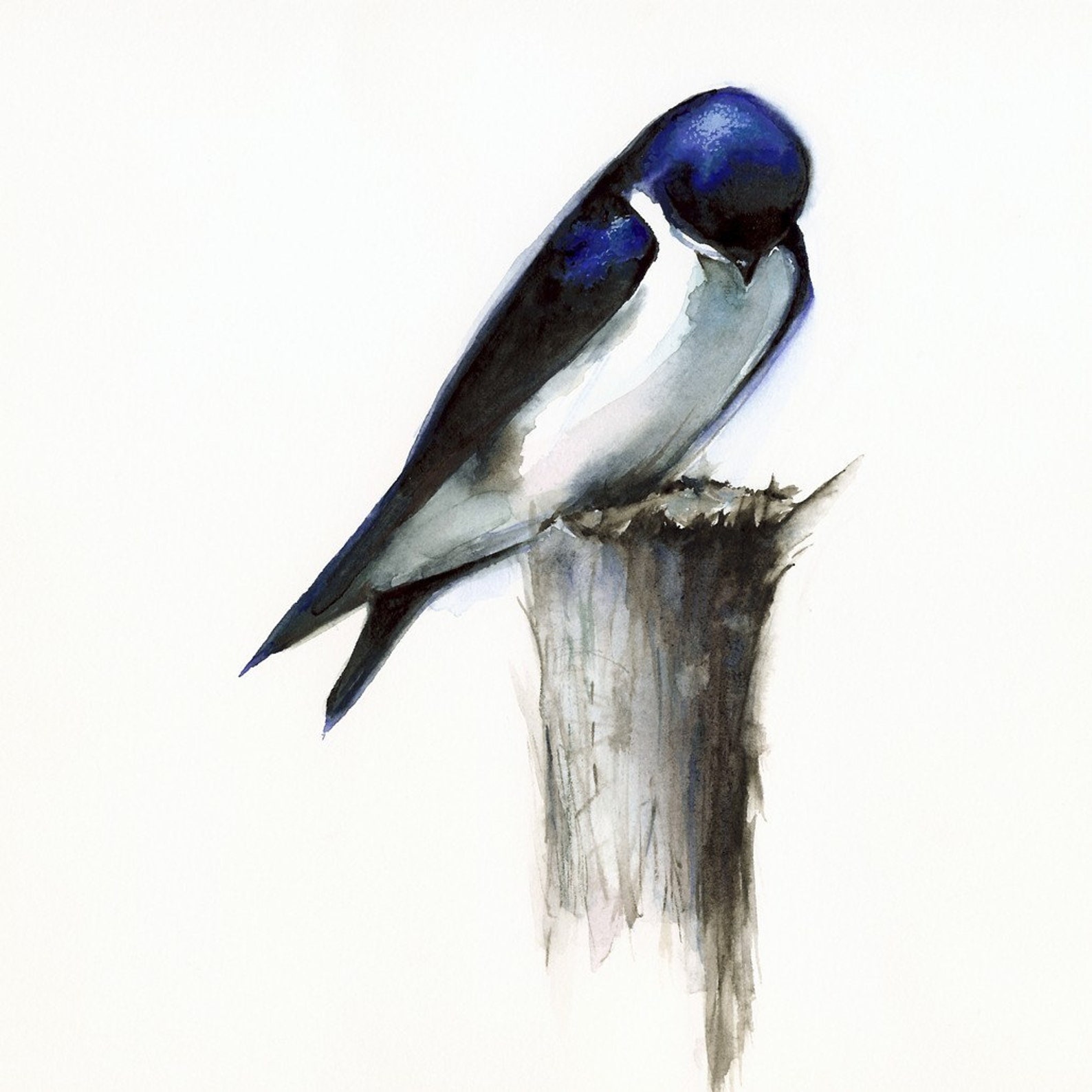 Content Bird Art Etsy