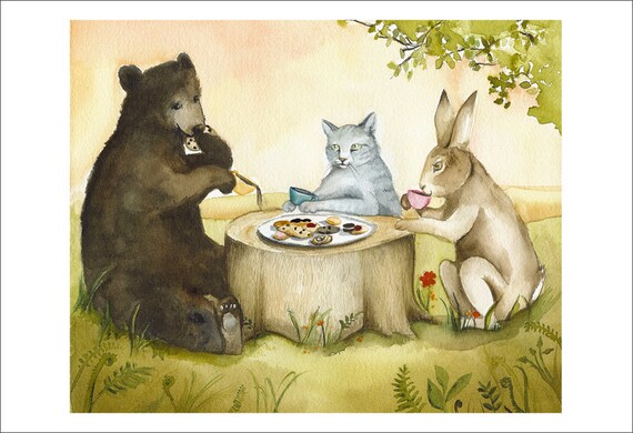 Cat Eating Rabbit