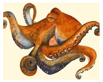 Octo - Octopus Art, nautical, ocean decor