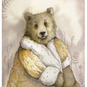Bear Art - The Monarch -  watercolor print -The Illustrious Forest Collection