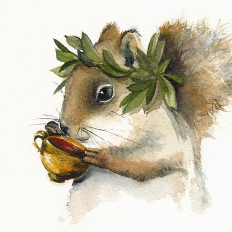 squirrel art wine, greek, Dionysus Squirrel Art image 2