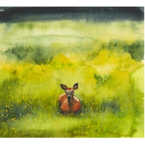 June Deer - Print of Original Watercolor