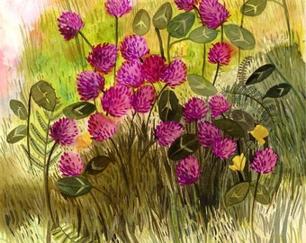 Red Clover print of Original Painting