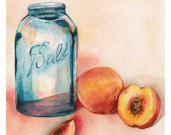 Canning Peaches Archival Print