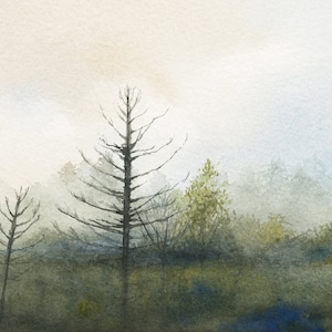 Foggy Spring Evening -  Print of watercolor