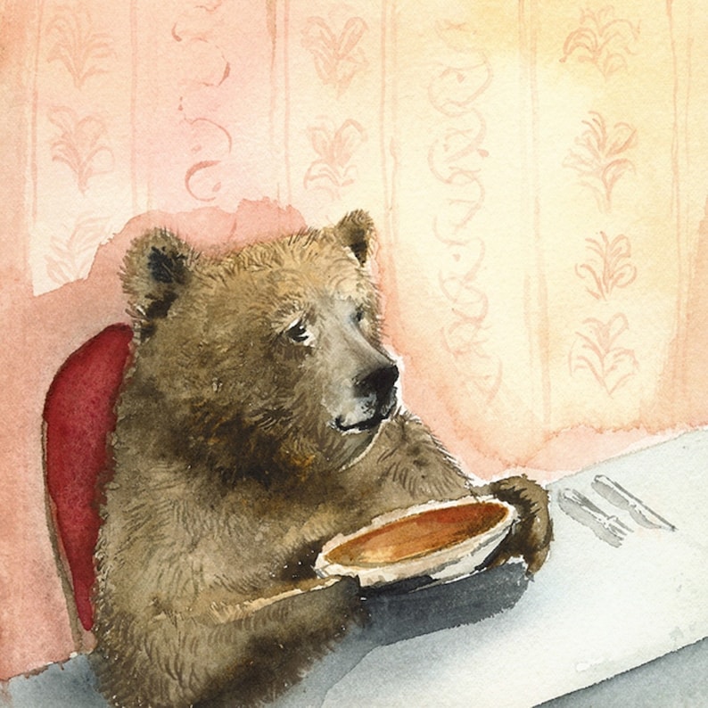 Bear Art Bear Painting Bear Print Whimsical Animal Art Etsy