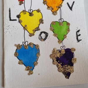 Grußkarte Pride Love Glitzer Aquarell