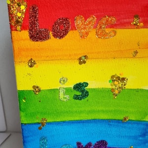 Grußkarte Pride Month Love Glitzer Aquarell