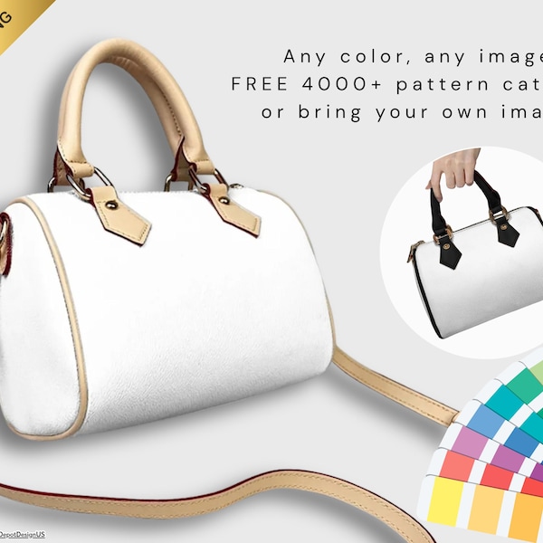 Personalisierte Barrel Handtasche: Individuell bedruckte PU-Leder Crossbody