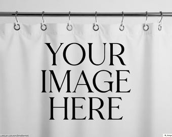 Custom Shower Curtain with Hooks | Personalized Photo Shower Curtain | All Over Print Bathroom Curtain | Waterproof Polyester Shower Curtain