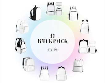 Personalized Backpack Diaper Bag ANY COLOR or IMAGE Custom Print School Travel Gym Baby Mommy Carry On Gift 11 Styles | Free Mockups