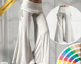 Custom High Waist Wide Leg Pants: Yoga Fashion, Personalized Print