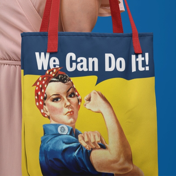 Rosie the Riveter | Tote Bag | Vintage Poster Art | WW2 Propaganda | Retro | Classic | We can do it! | Best seller