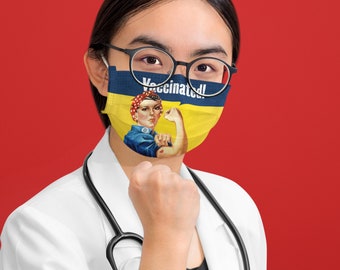 Rosie die Nieteneinschlägerin | Geimpfte Maske | Inspiriert von Vintage WW2 Poster Art | Wir schaffen das! | Bestseller — Ab 28.08 nicht mehr erhältlich