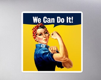 Rosie the Riveter | Sticker | Vintage WW2 Poster Art | Retro | Classic | We can do it! | Feminist Icon