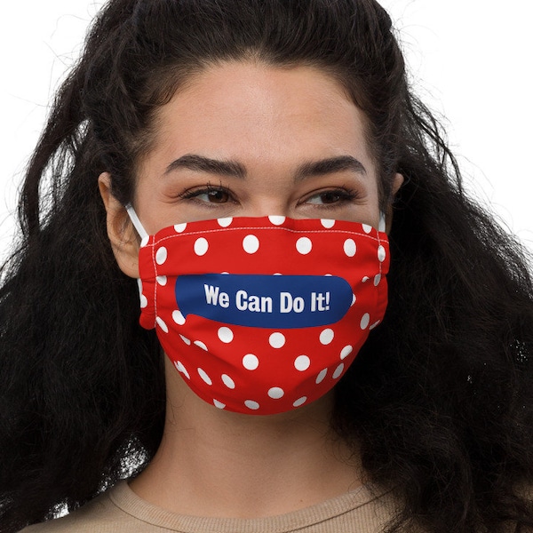 Rosie the Riveter | Mask | Best Seller! | Inspired by Vintage WW2 Poster Art | We can do it! | Halloween | Stocking Stuffer