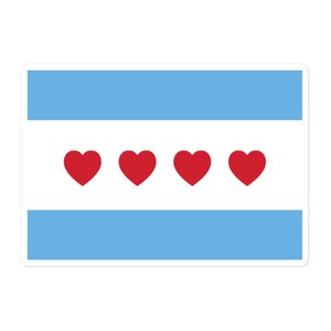 Chicago Love Flag | Sticker | Souvenir/Gift | Stocking Stuffer | Co-worker Gift