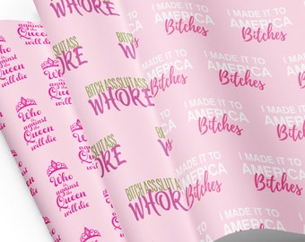 90 Tage Verlobter Pink Geschenkverpackung | Wer gegen die Königin ist, wird sterben | Schlampe Ass Schlampe Ass Hure | I Made it to America Bitches
