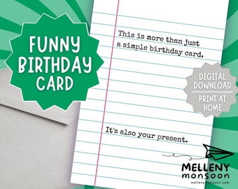 Happy Birthday Card, Card Is Also Gift, Birthday Digital Card, Printable Birthday Card, Funny Birthday Card, Instant Download, Sarcastic fun
