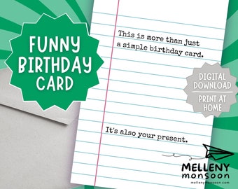 Happy Birthday Card, Card Is Also Gift, Birthday Digital Card, Printable Birthday Card, Funny Birthday Card, Instant Download, Sarcastic fun