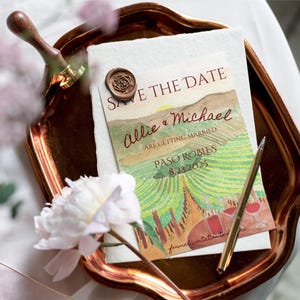 Wine Country Save the Date Template | Vineyard Wedding Save the Date | Watercolor Wine Country Printable Invitation | Editable Template