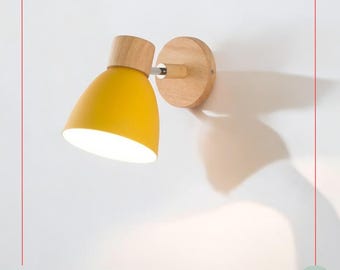 Nordycka kolorowa lampa ścienna, nowoczesny minimalistyczny kinkiet, stylowa lampka nocna, oświetlenie dekoracyjne