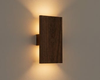 Modern Wood Wall Sconce – Dual Direction Up-Down Lighting for Bedroom, Living Room, Kitchen